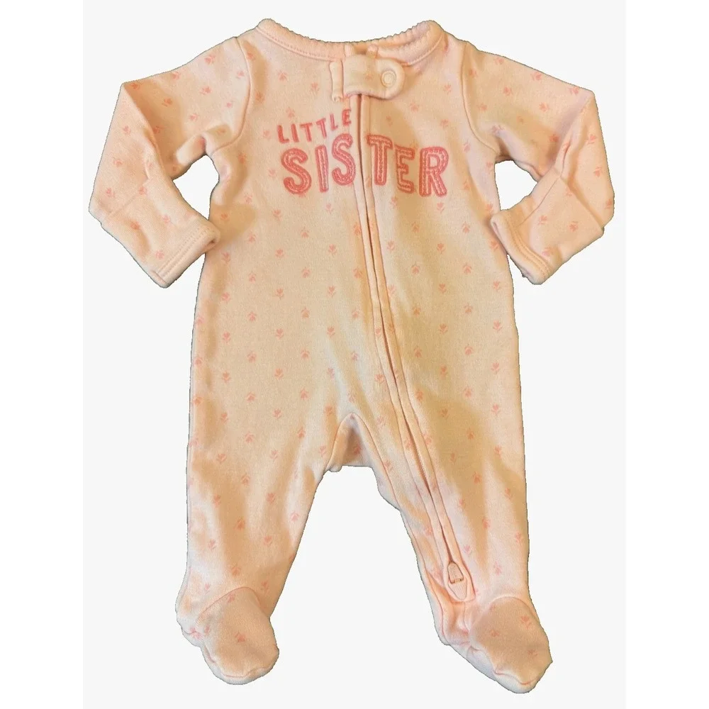 Carters Sleeper Preemie Girl Baby Little Sister Outfit‎ Floral Pink Clothes Zip